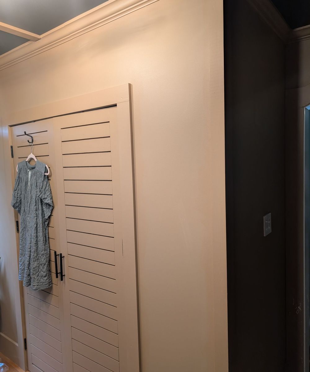 finished closet with custom doors